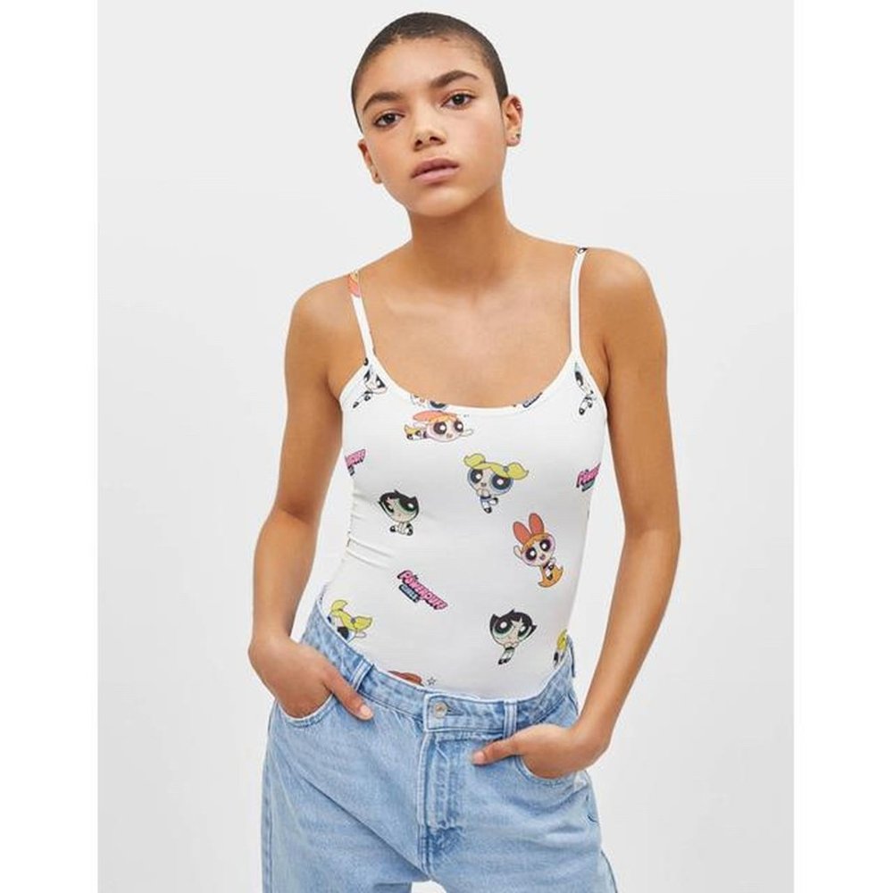 NWOT Bershka Powerpuff Girl Bodysuit size Large
